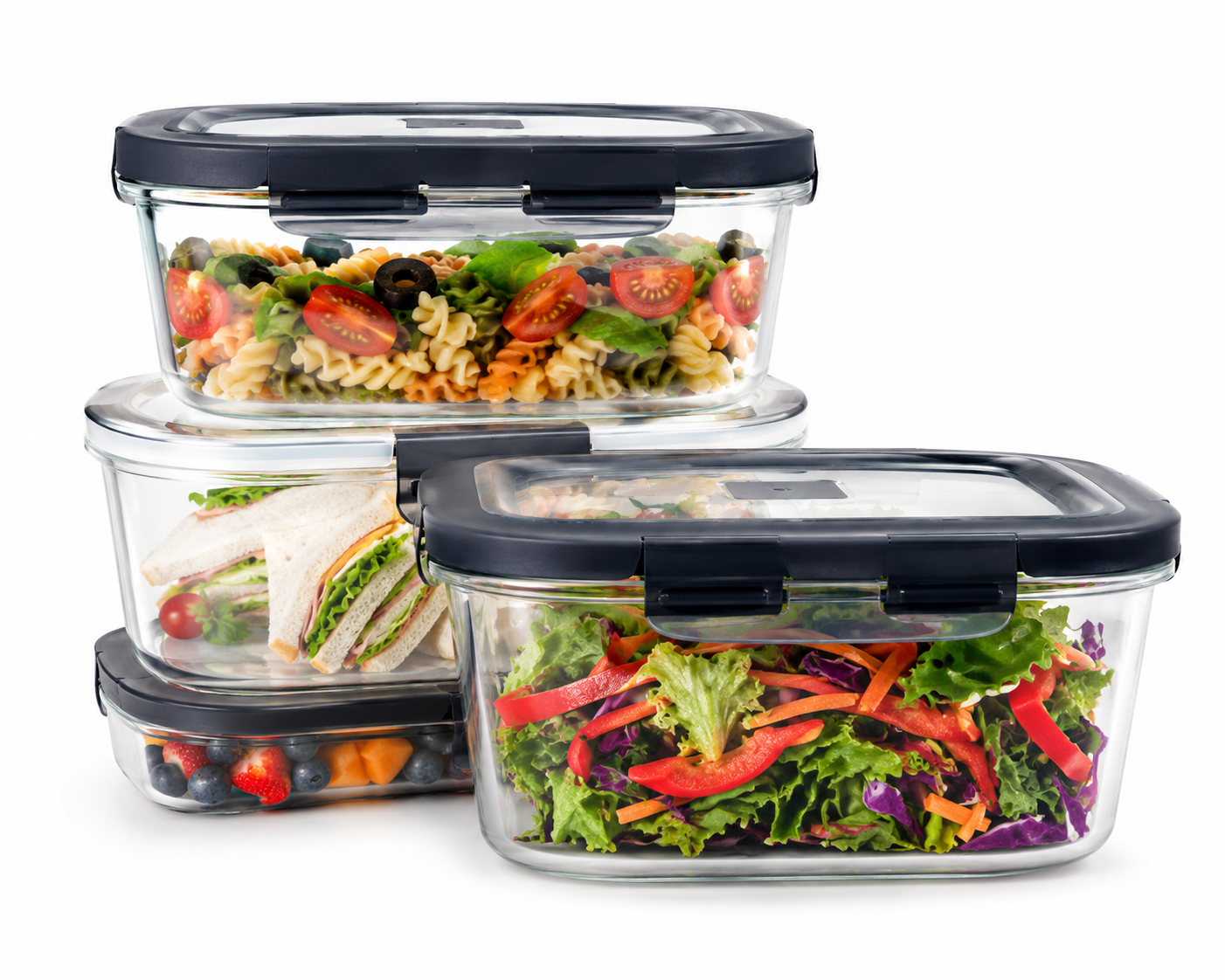 Glass Lunch Box Set (3 Pcs)