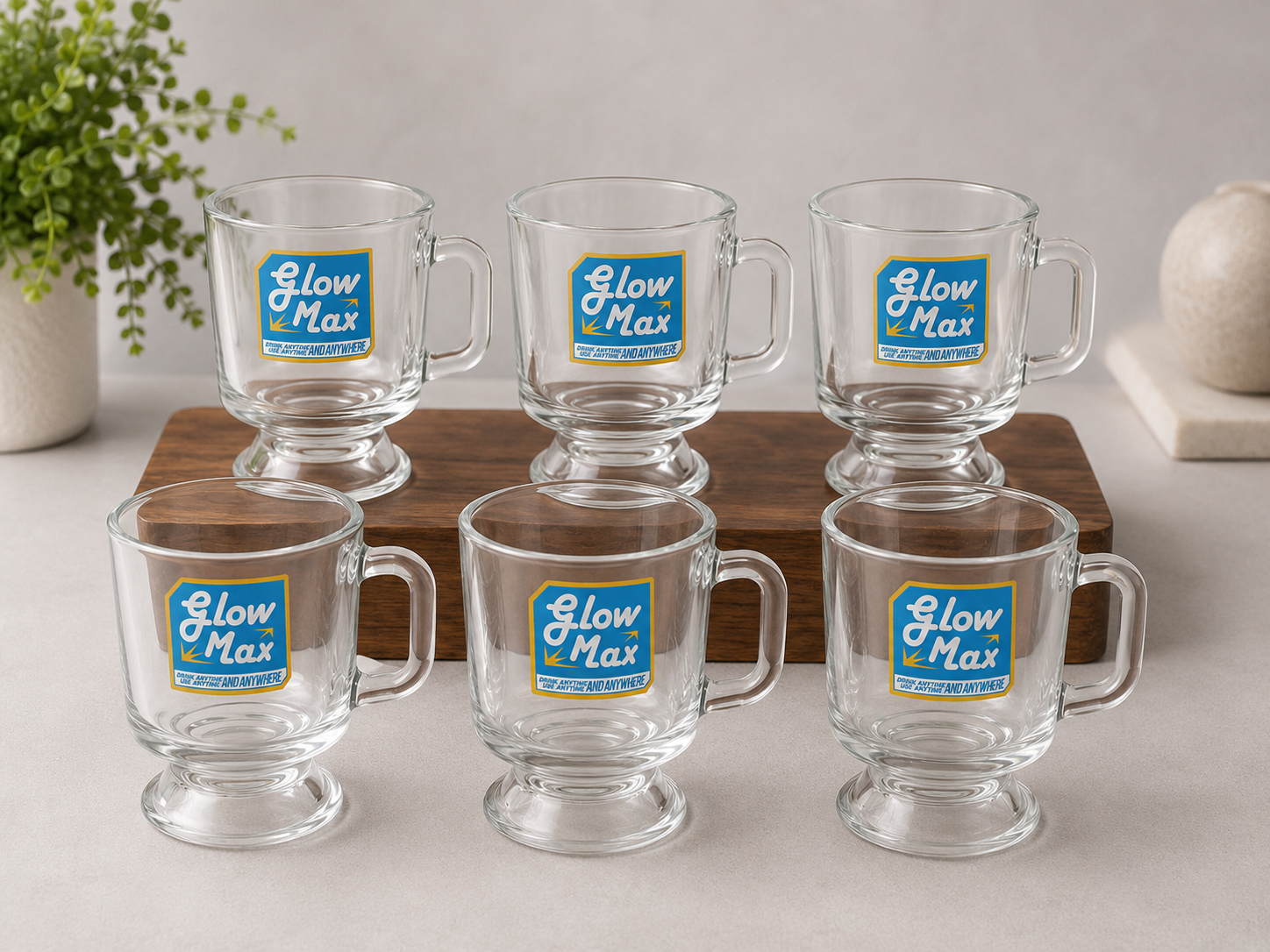 TRANSPARENT GLASS TEA CUPS