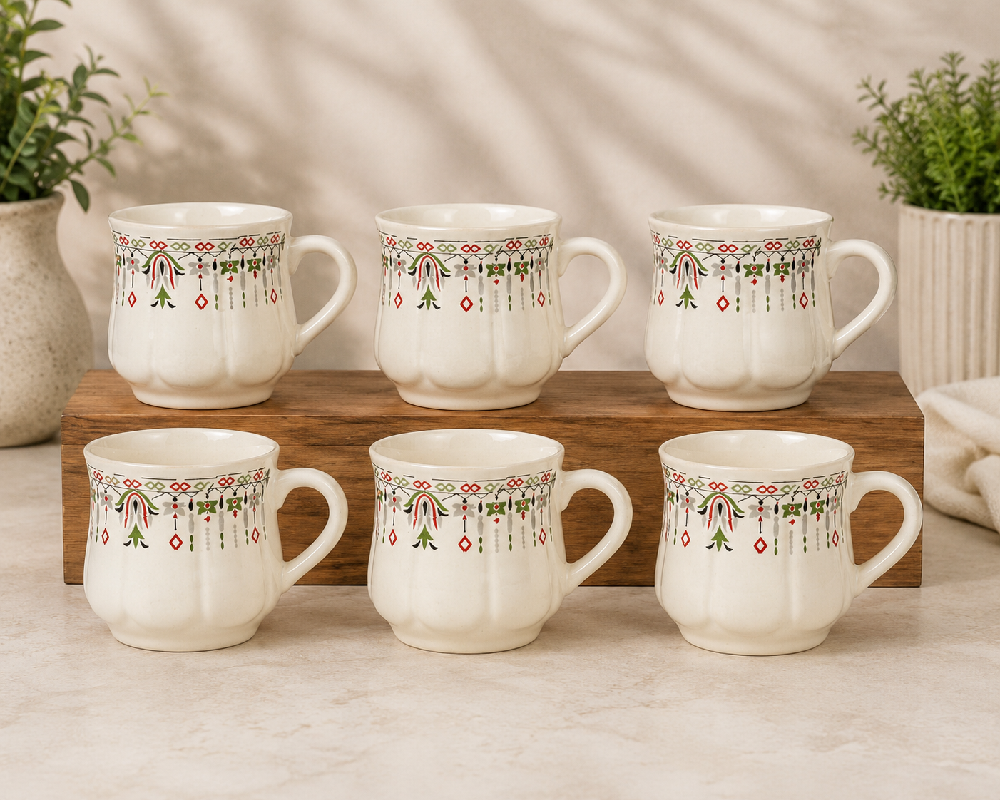 WHITE CERAMIC TEA CUPS